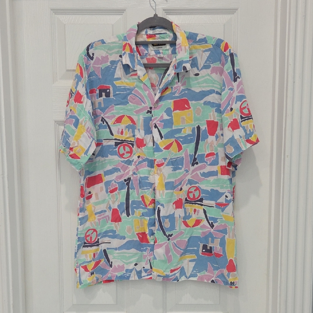 Vintage Colorful Abstract Print Men's Shirt